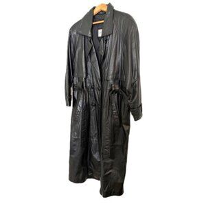 WILSONS CLASSIC RAGLAN SLEEVE 49" LEATHER TRENCH COAT Sz Large